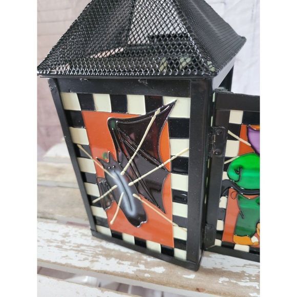 Frankenstein Halloween glass tea light candle holder lantern home decor fall - Picture 4 of 7